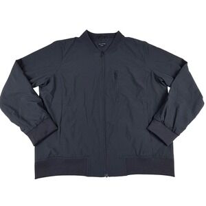 Banana Republic Womens Bomber Jacket Black Full Zip Lightweight Casual Size L